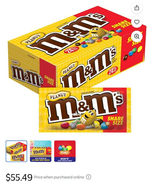 MMS Peanut 3.27oz Share size 24 pack