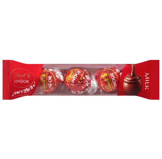 LINDT LINDOR Milk Chocolate Truffles 3pcs 12 pack