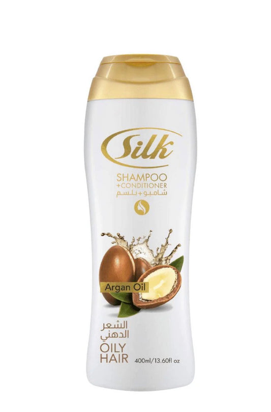 400ml silk oily hair shampoo argan oil 24pk