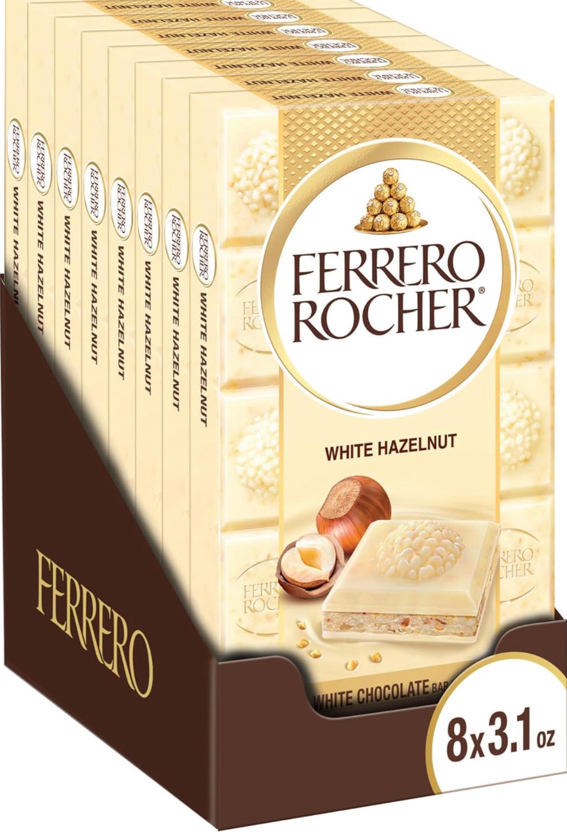 FERRERO ROCHER Ferrero 90g Bars  White Chocolate  8 pack