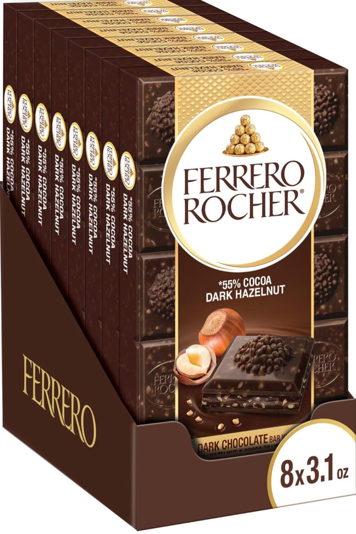 FERRERO ROCHER Ferrero Bars Dark Chocolate 90g 8 pack