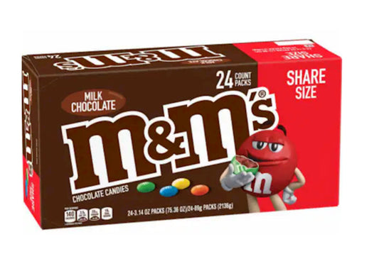 MMS Plain Milk Chocolate Share Size 24 pack
