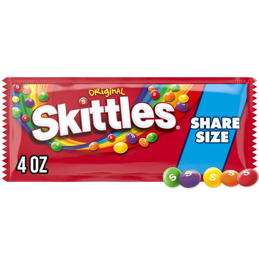 Skittles Original Chewy Candy, Share Size, 4 oz, Bag 24CT