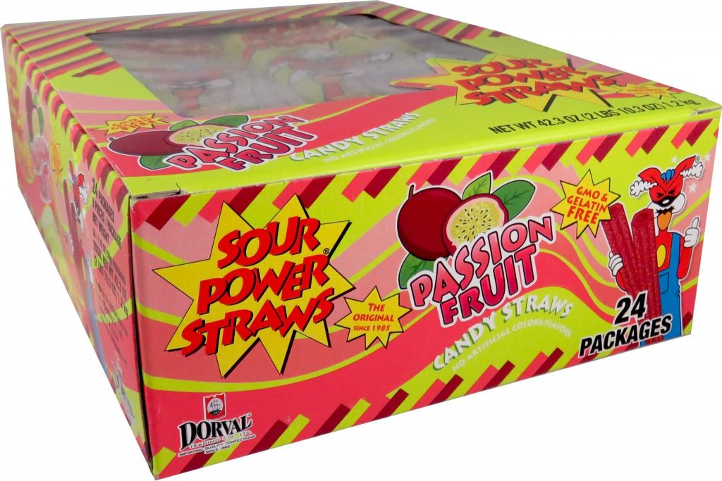 SOUR POWER Straw Passion Fruit  24 pack