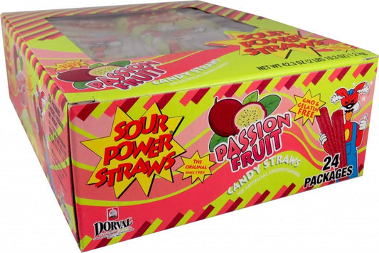 SOUR POWER Straw Passion Fruit  24 pack
