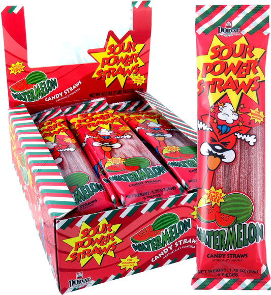 SOUR POWER Straw Watermelon  24 pack
