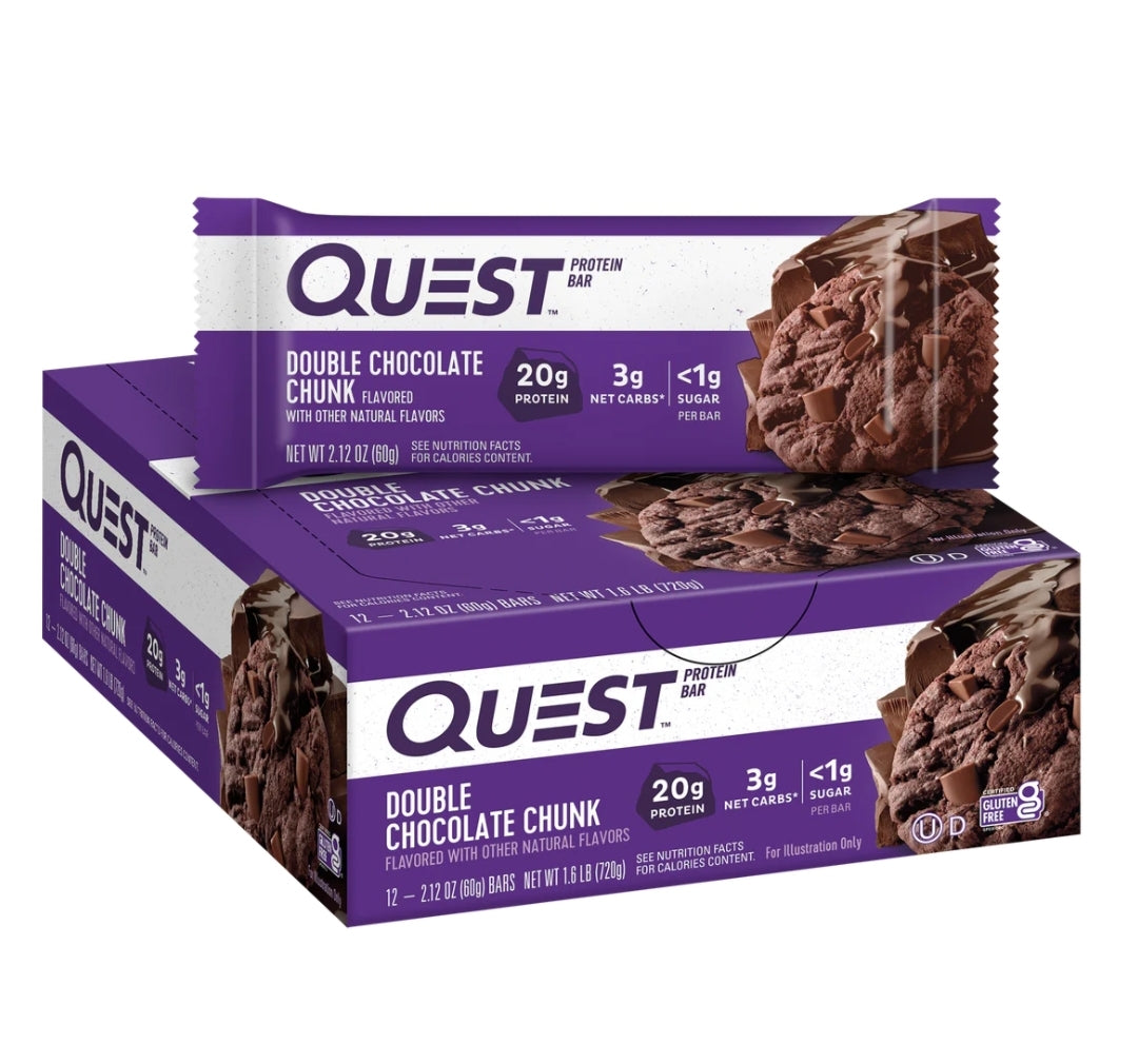 QUEST PROTEIN BARS DOUBLE CHOCOLATE CHUNK 12PACK