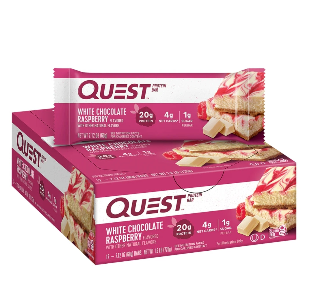 QUEST PROTEIN BARS WHITE CHOCOLATE RASPBERRY 12PACK