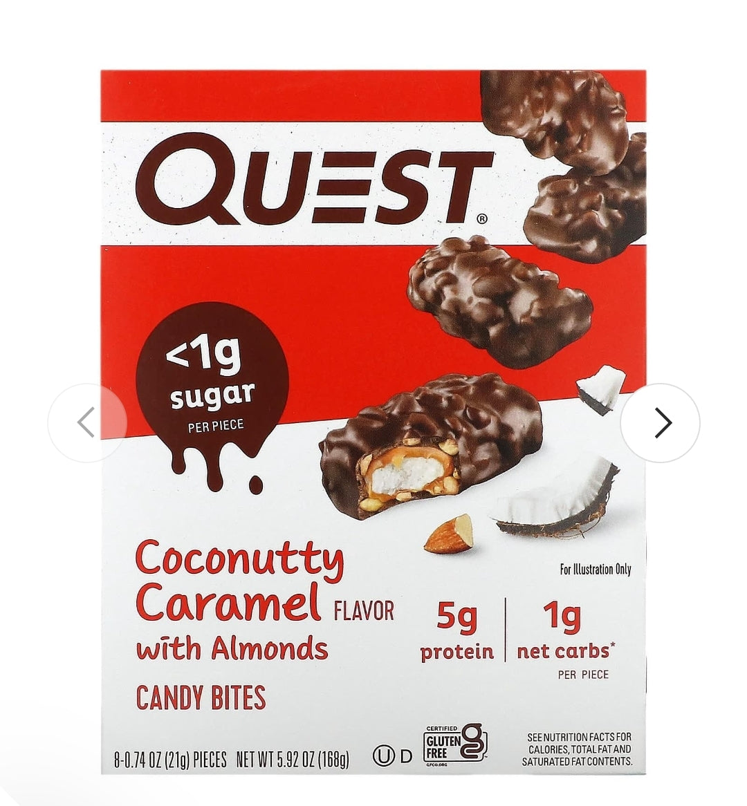 QUEST CANDY BITES COCONUTTY CARAMEL 8-0.74 OZ