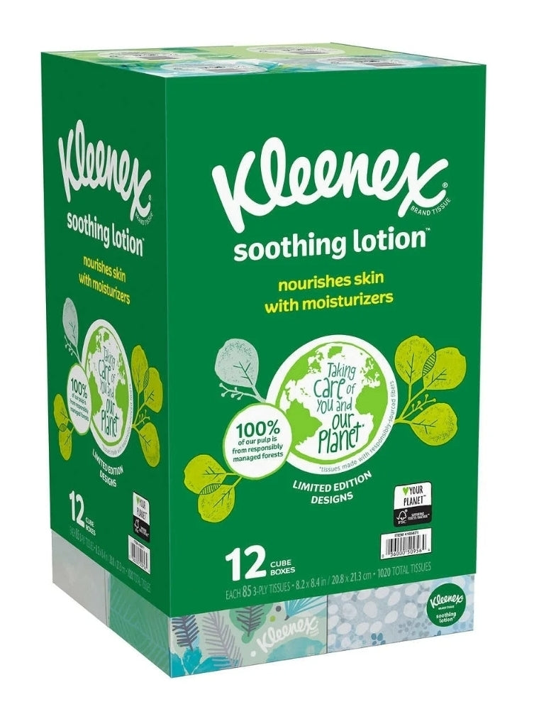 Kleenex - Soothing Lotion Tissue - 3-Ply - 85-Count - 12-Pack - 1 Pack