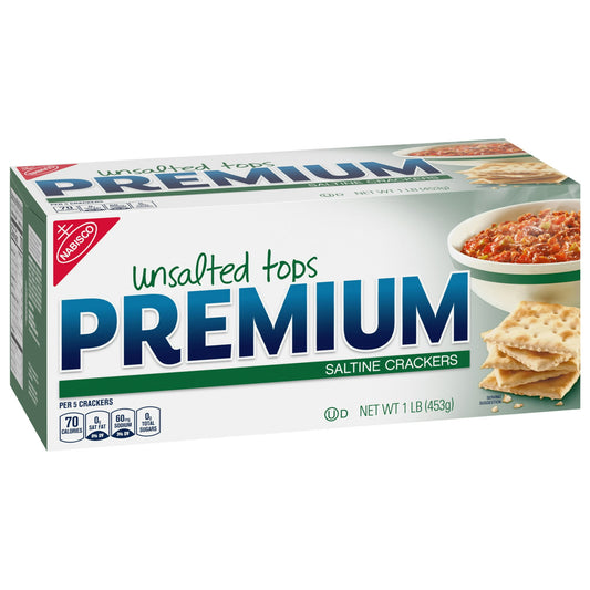 NABISCO UNSALTED PREMIUM SALTINE CRACKERS 14.2 oz 6pk