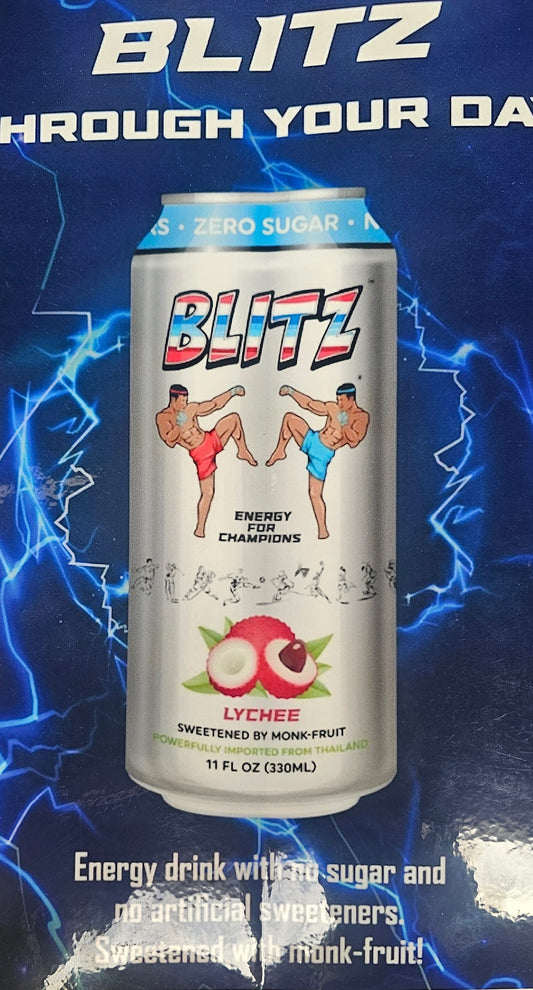 BLITZ Energy Drink Lychee 11oz 12Pack