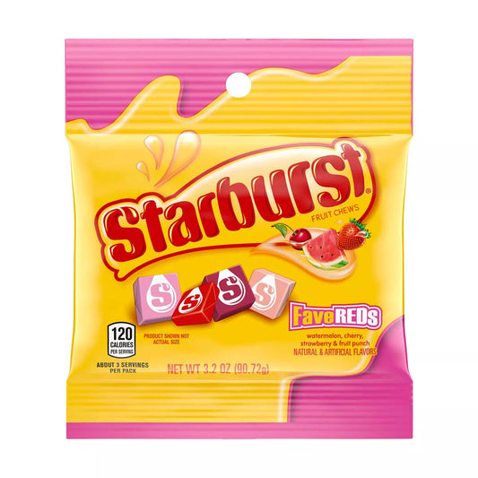 Starburst Fave Reds Candy, 3.2 oz 12pk