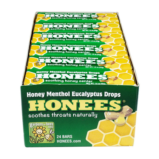 Honees Menthol Eucalyptus Honey Filled Drops  24pk